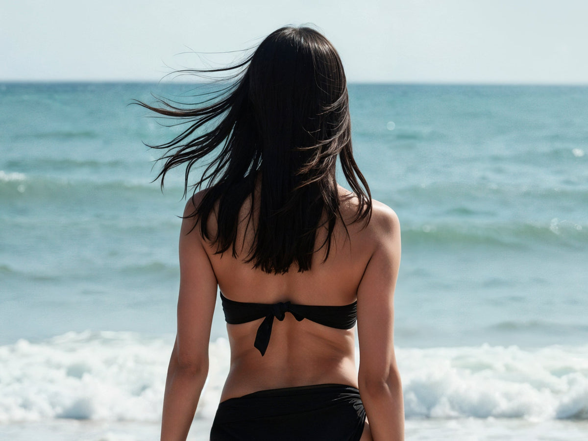 Ocean Breeze and Backless Black Bikini Moments